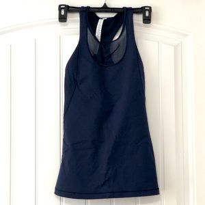 Lululemon mesh with me navy tank